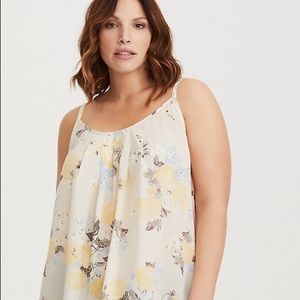 TORRID IVORY FLORAL GEORGETTE SWING CAMI
